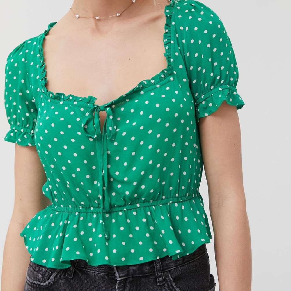 UO Ruffle Square Neck Blouse